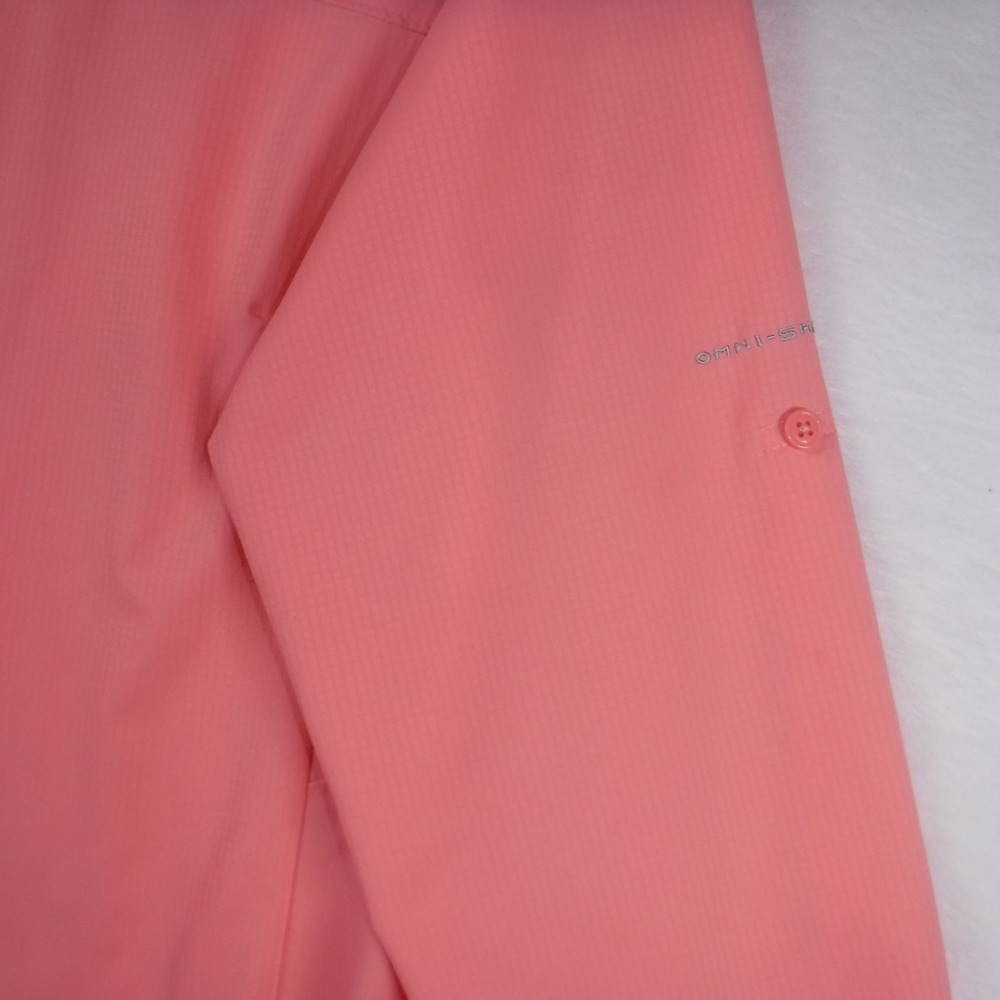Columbia Omni-Shade Womens Large Coral Pink Long Sleeve Sun Protection Shirt L - Picture 11 of 12